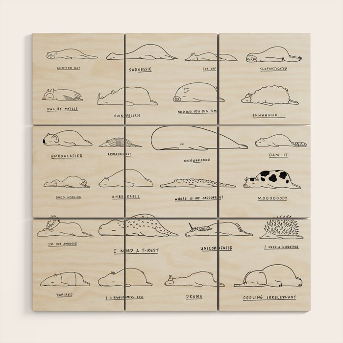 Moody Animals Pattern Wood Wall Art Gallery Image 1