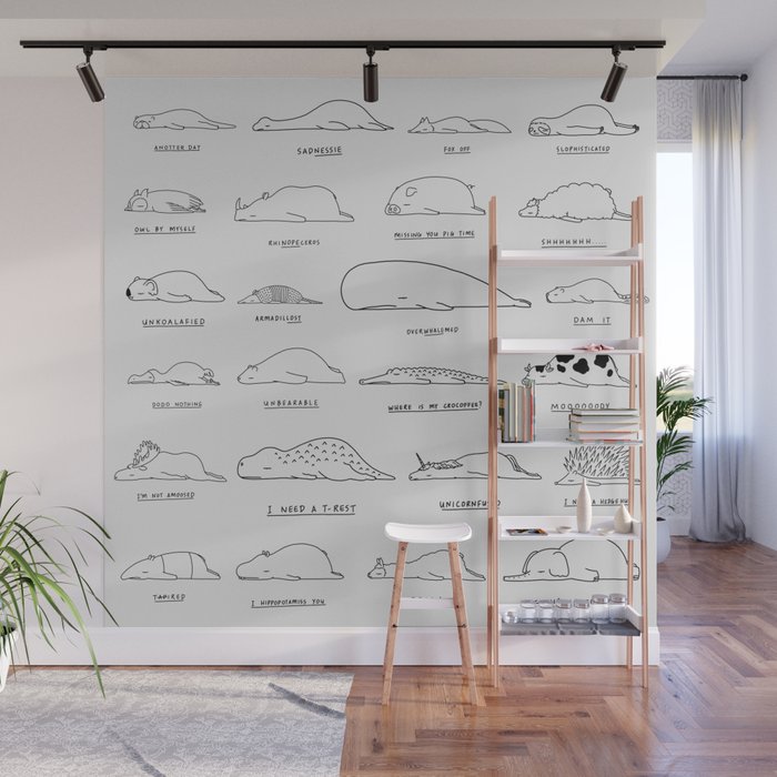 Moody Animals Pattern Wall Mural Gallery Image 1