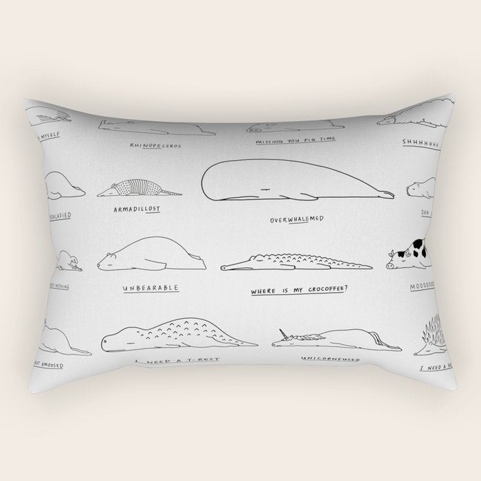 Moody Animals Pattern Rectangular Pillow Gallery Image 1