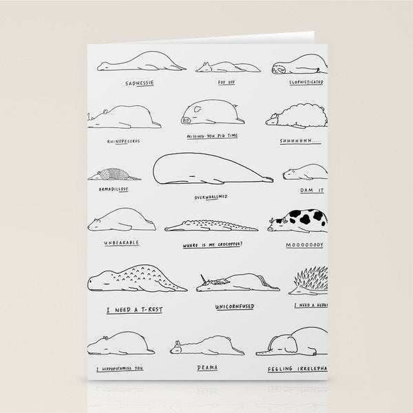 Moody Animals Pattern Stationery Card Gallery Image 1