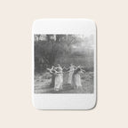 Circle Of Witches vintage Women Dancing -Circle Of Witches Vintage Women Dancing Black And White Bath Mat Gallery Image 1
