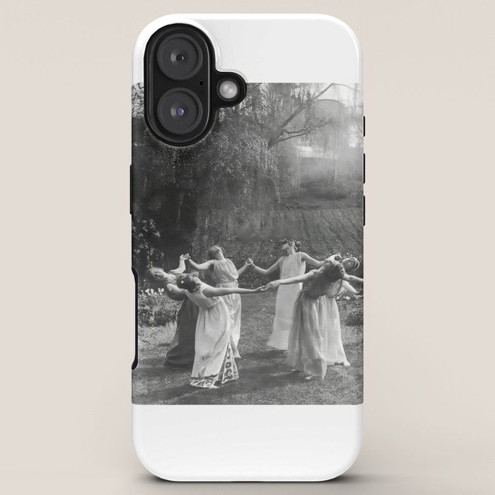 Circle Of Witches vintage Women Dancing -Circle Of Witches Vintage Women Dancing Black And White iPhone Case Gallery Image 5