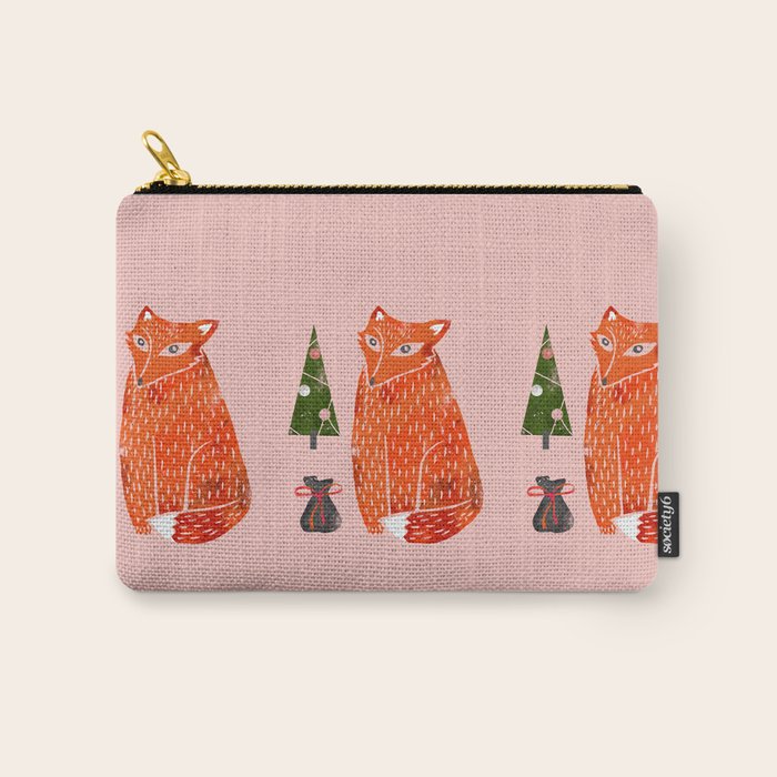 Christmas fox - illustration Carry All Pouch Gallery Image 1