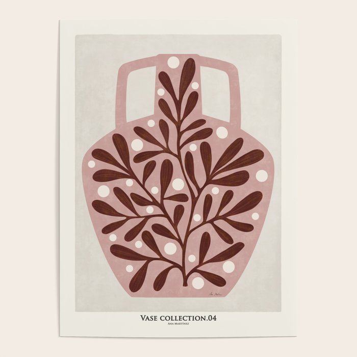 Vase and leaves collection Poster Gallery Image 1
