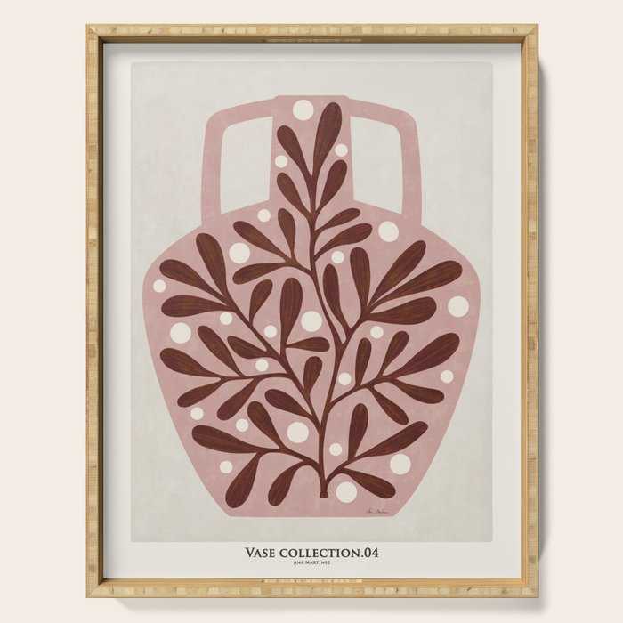 Vase and leaves collection Serving Tray Gallery Image 1