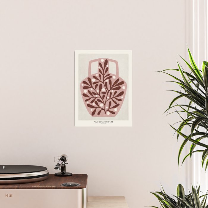 Vase and leaves collection Poster Gallery Image 2