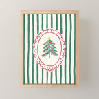 Striped Christmas Tree Frame Mini Art Print Gallery Image 1