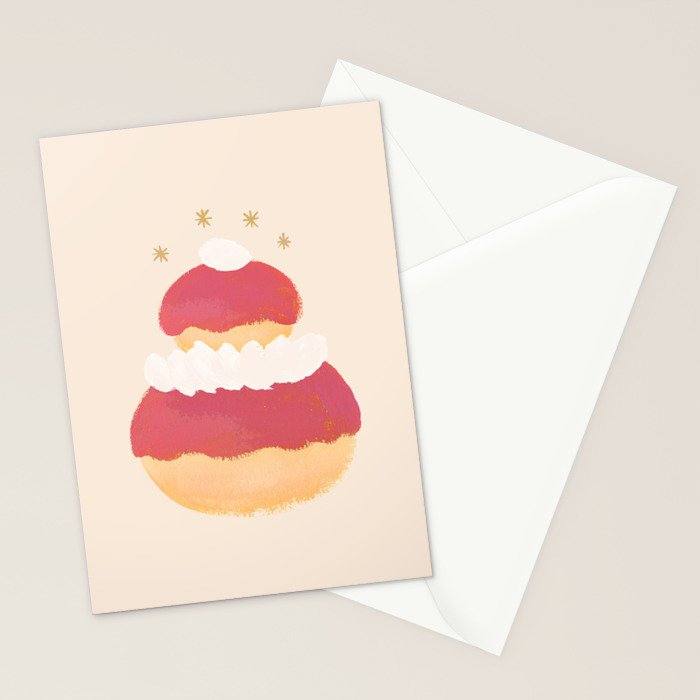 Strawberry Religieuse French Cake Stationery Card Gallery Image 2