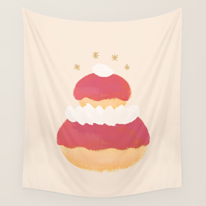 Strawberry Religieuse French Cake Wall Tapestry Gallery Image 1