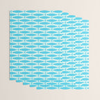 Coastal Ocean Fish Geometric Pattern in Turquoise Aqua Blue  Wrapping Paper Gallery Image 3