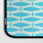 Coastal Ocean Fish Geometric Pattern in Turquoise Aqua Blue  Laptop Sleeve Gallery Image 3