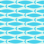 Coastal Ocean Fish Geometric Pattern in Turquoise Aqua Blue  Coffee Mug Gallery Image 2