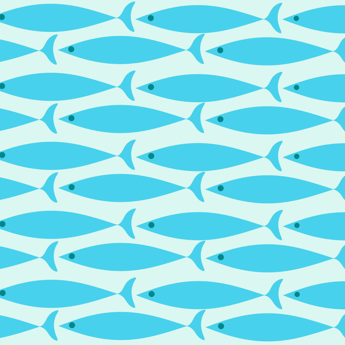 Coastal Ocean Fish Geometric Pattern in Turquoise Aqua Blue  Coffee Mug Gallery Image 2