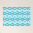 Coastal Ocean Fish Geometric Pattern in Turquoise Aqua Blue  Welcome Mat Gallery Image 1