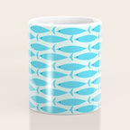 Coastal Ocean Fish Geometric Pattern in Turquoise Aqua Blue  Coffee Mug Gallery Image 4
