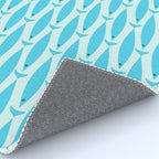 Coastal Ocean Fish Geometric Pattern in Turquoise Aqua Blue  Rug Gallery Image 4
