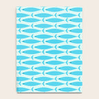 Coastal Ocean Fish Geometric Pattern in Turquoise Aqua Blue  Notebook Gallery Image 4