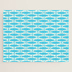 Coastal Ocean Fish Geometric Pattern in Turquoise Aqua Blue  Jigsaw Puzzle Gallery Image 1
