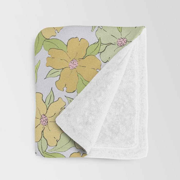 muted pastel pink yellow green flowering dogwood symbolize rebirth and hope Throw Blanket Gallery Image 3