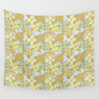 muted pastel pink yellow green flowering dogwood symbolize rebirth and hope Wall Tapestry Gallery Image 4