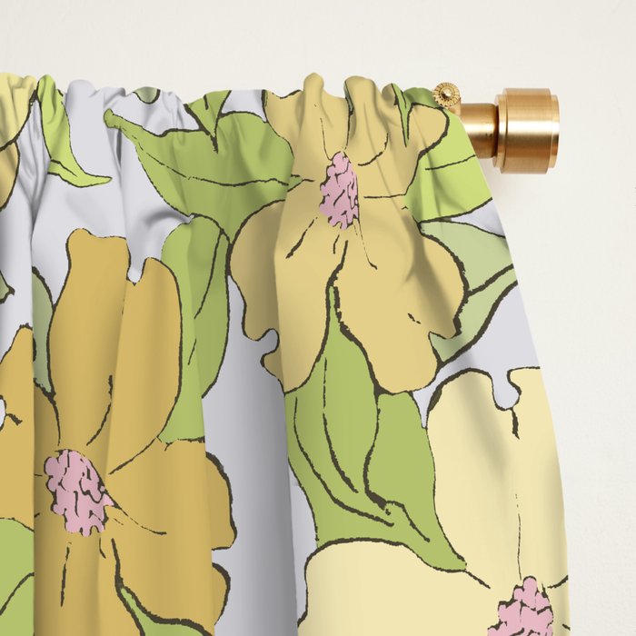 muted pastel pink yellow green flowering dogwood symbolize rebirth and hope Window Curtain Gallery Image 2