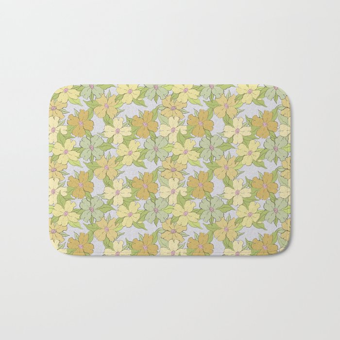 muted pastel pink yellow green flowering dogwood symbolize rebirth and hope Bath Mat Gallery Image 1