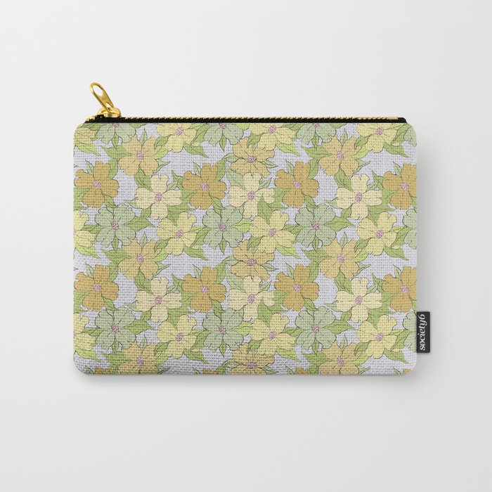 muted pastel pink yellow green flowering dogwood symbolize rebirth and hope Carry All Pouch Gallery Image 1