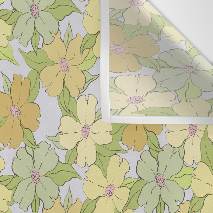 muted pastel pink yellow green flowering dogwood symbolize rebirth and hope Wall Tapestry Gallery Image 3
