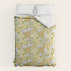 muted pastel pink yellow green flowering dogwood symbolize rebirth and hope Duvet Cover Gallery Image 6