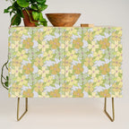 muted pastel pink yellow green flowering dogwood symbolize rebirth and hope Credenza Gallery Image 1