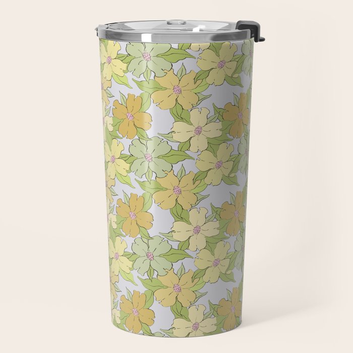 muted pastel pink yellow green flowering dogwood symbolize rebirth and hope Travel Mug Gallery Image 2