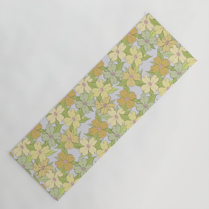 muted pastel pink yellow green flowering dogwood symbolize rebirth and hope Yoga Mat Gallery Image 1