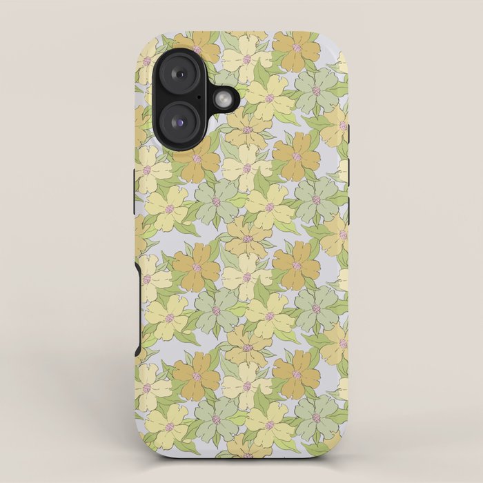 muted pastel pink yellow green flowering dogwood symbolize rebirth and hope iPhone Case Gallery Image 1