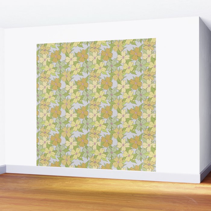muted pastel pink yellow green flowering dogwood symbolize rebirth and hope Wall Mural Gallery Image 2
