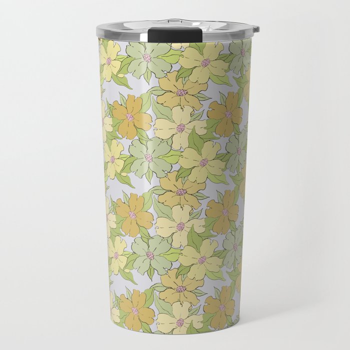 muted pastel pink yellow green flowering dogwood symbolize rebirth and hope Travel Mug Gallery Image 1
