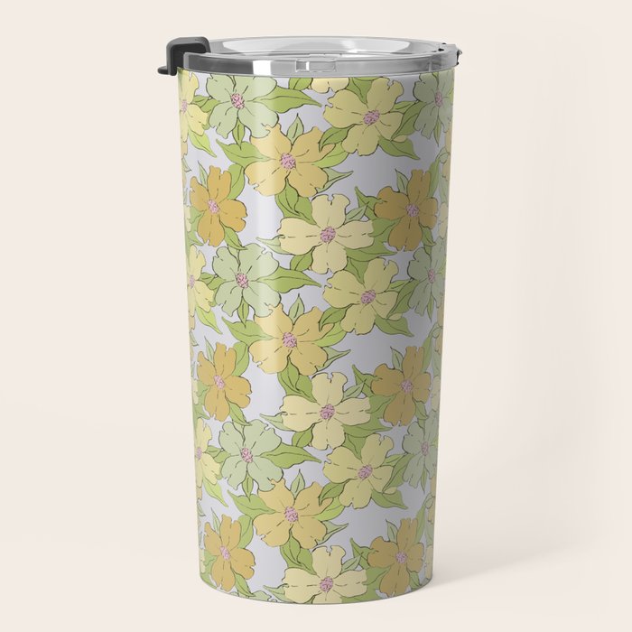 muted pastel pink yellow green flowering dogwood symbolize rebirth and hope Travel Mug Gallery Image 3