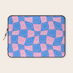 Retro happy face checkered pattern Laptop Sleeve Gallery Image 1