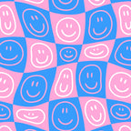 Retro happy face checkered pattern Coffee Mug Gallery Image 2