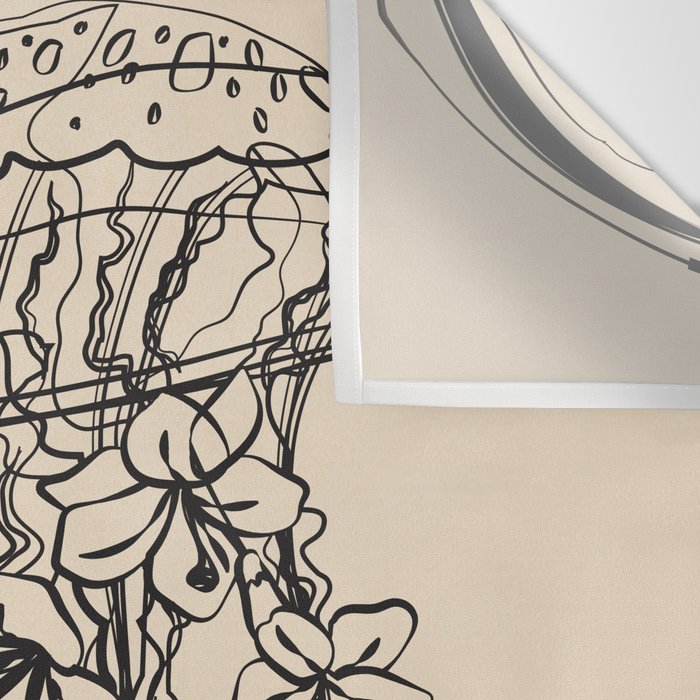 Minimal Floral Jellyfishes 1 Wall Tapestry Gallery Image 3