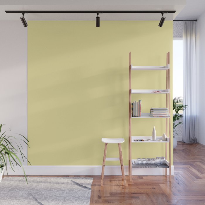 Butter Yellow Pale Soft Pastel Solid Wall Mural Gallery Image 1