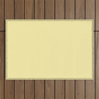 Butter Yellow Pale Soft Pastel Solid Outdoor Rug Gallery Image 1