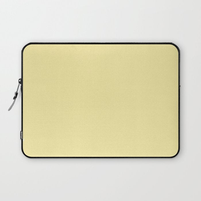 Butter Yellow Pale Soft Pastel Solid Laptop Sleeve Gallery Image 1