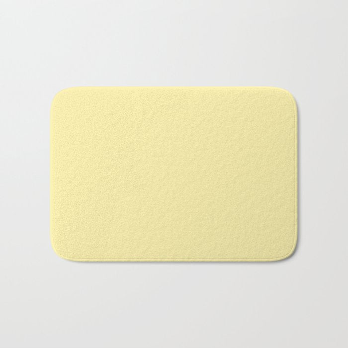 Butter Yellow Pale Soft Pastel Solid Bath Mat Gallery Image 1