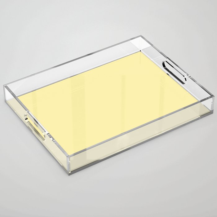 Butter Yellow Pale Soft Pastel Solid Acrylic Tray Gallery Image 1