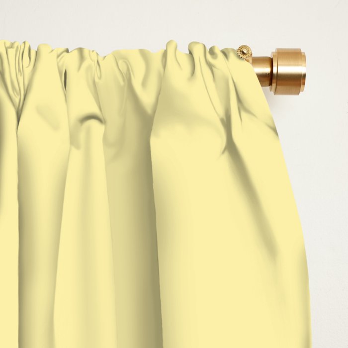 Butter Yellow Pale Soft Pastel Solid Window Curtain Gallery Image 2