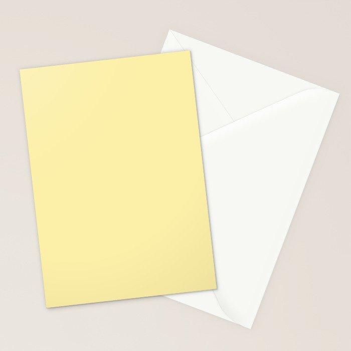 Butter Yellow Pale Soft Pastel Solid Stationery Card Gallery Image 2