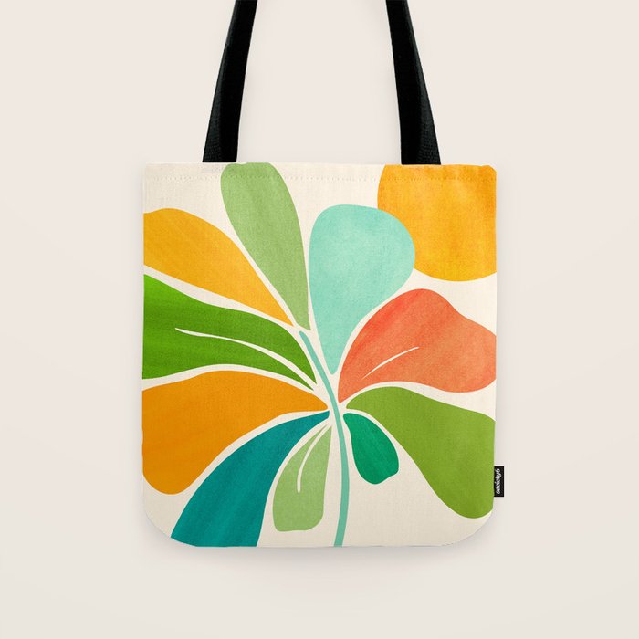 Whimsical Tropical Leaf Still Life Tote Bag Gallery Image 1