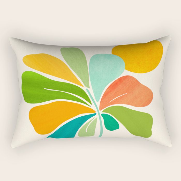 Whimsical Tropical Leaf Still Life Rectangular Pillow Gallery Image 2