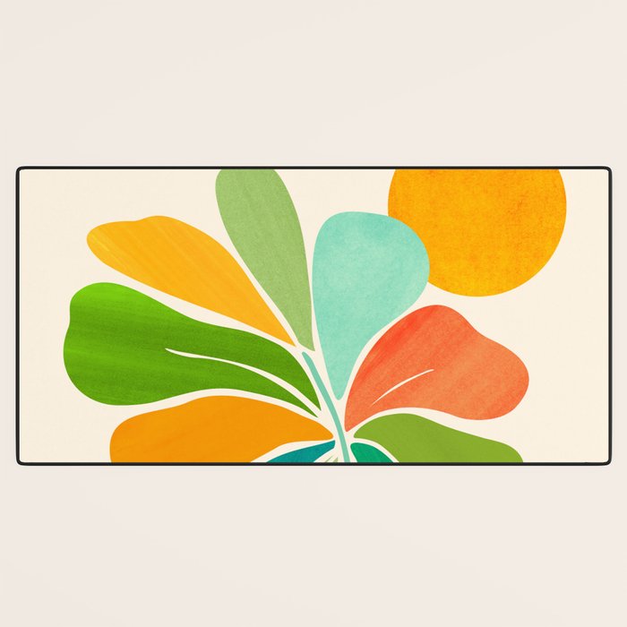 Whimsical Tropical Leaf Still Life Desk Mat Gallery Image 3