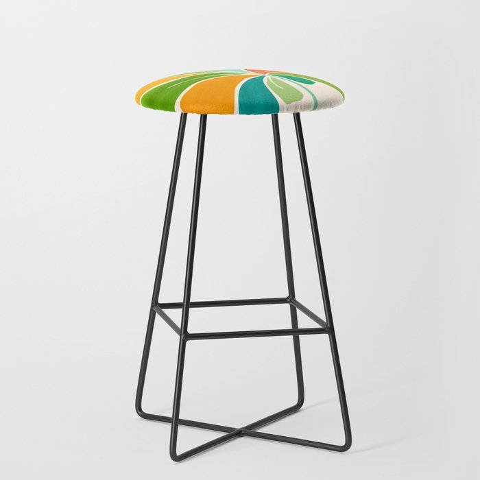 Whimsical Tropical Leaf Still Life Stool Gallery Image 1